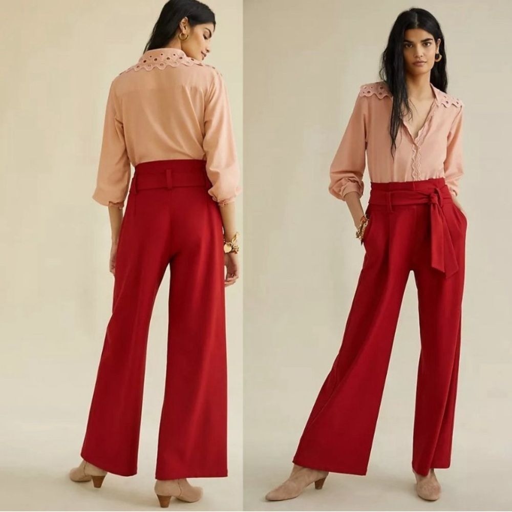 Anthropologie Paperbag Wide-Leg Trousers Size Small NWT - Picture 3 of 14
